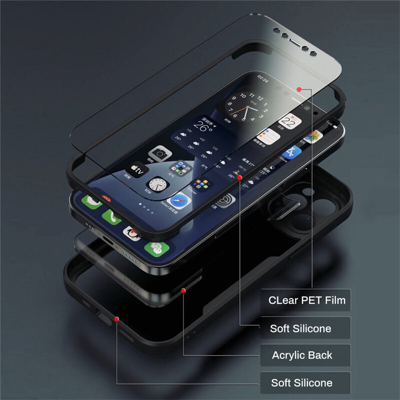 Casing For Redmi Note 11 / Redmi Note 11S / Redmi Note 11 Pro / Redmi Note 10 / Redmi Note 10S / Redmi Note 9 / Redmi Note 9S / Redmi Note 9 Pro / Redmi Note 9 Pro Max Luxury 360 Full Cover Clear Acrylic Hard Flip Phone Case