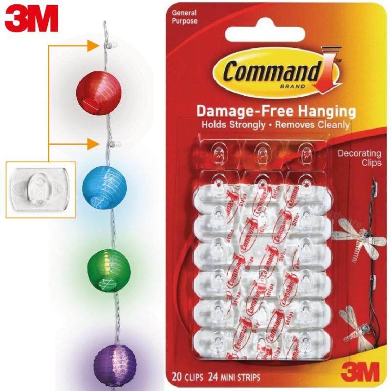 3M Command 17026 Decorating Clips Mini Wall Hook Organizer Wire Line