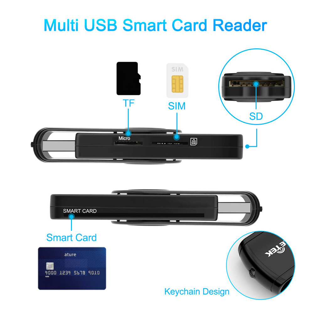 Rocketek CR310 USB 2.0 Tax Declaration IC Smart Card Reader Professional TF SIM Card Reader