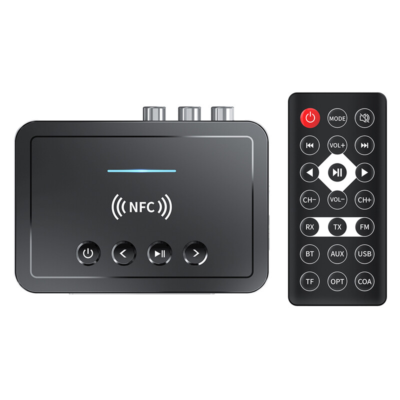 VAORLO Bộ Thu Chuyển Đổi Bluetooth Không Dây Hiển Thị Kỹ Thuật Số Máy Phát Với TF Từ Xa U-Đĩa Phát Âm Thanh Nổi Có Mic, Kết Nối Quang 3.5Mm Dành Cho TV PC