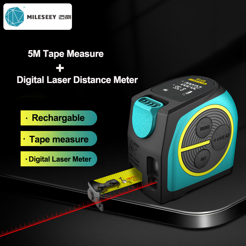 Mileseey Digital Laser Distance Meter with 5m Tape measure Rechargable ...