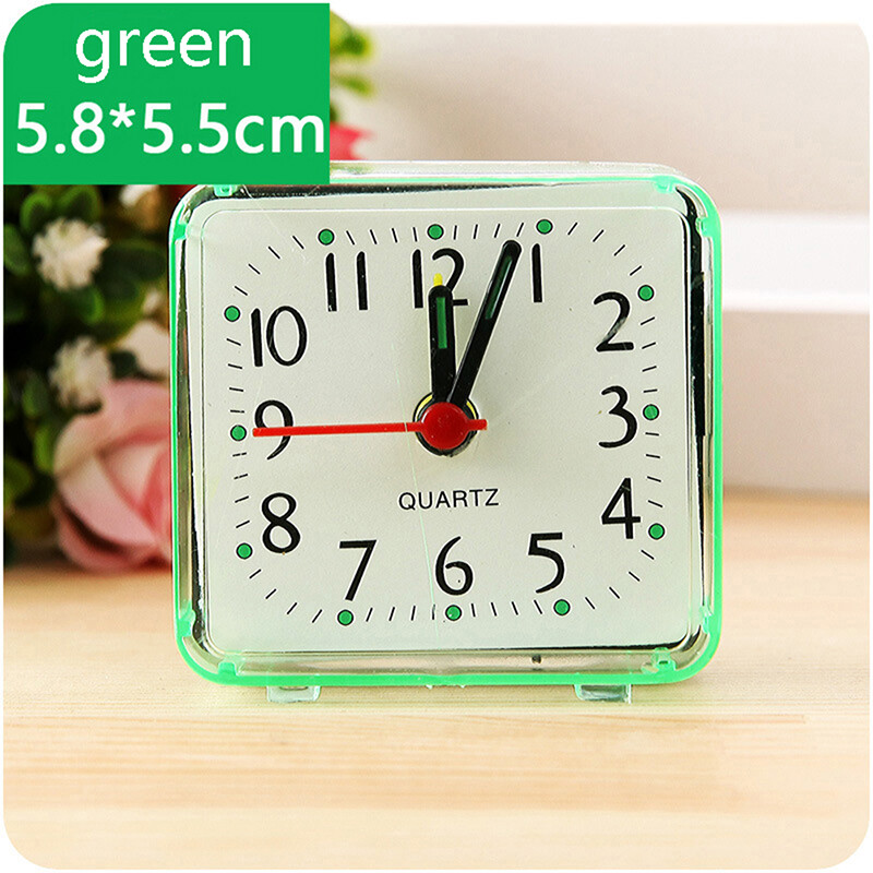 NEW Cute Student Alarm Clock Square Bedside Compact Clock Desktop Decor Clock
