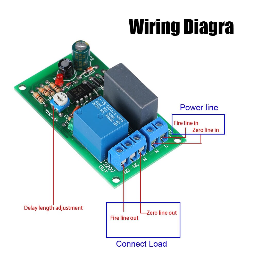 【khuyến mãi lớn】Bo Mạch Rơ Le 220V Mô Đun Công Tắc Trễ Rơ Le Hẹn Giờ, Mô-đun Công Tắc Tắt Độ Trễ Đầu Vào/Đầu Ra
