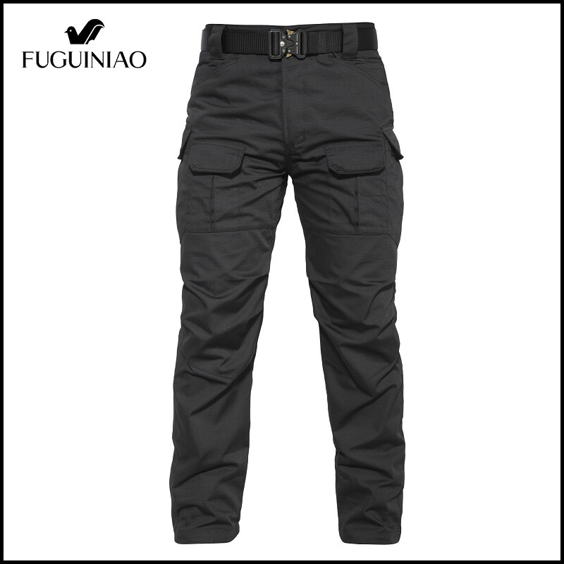 FUGUINIAO Men's Cotton Waterproof Camouflage Tactical Pants Casual Hiking Trekking Army Military Trousers