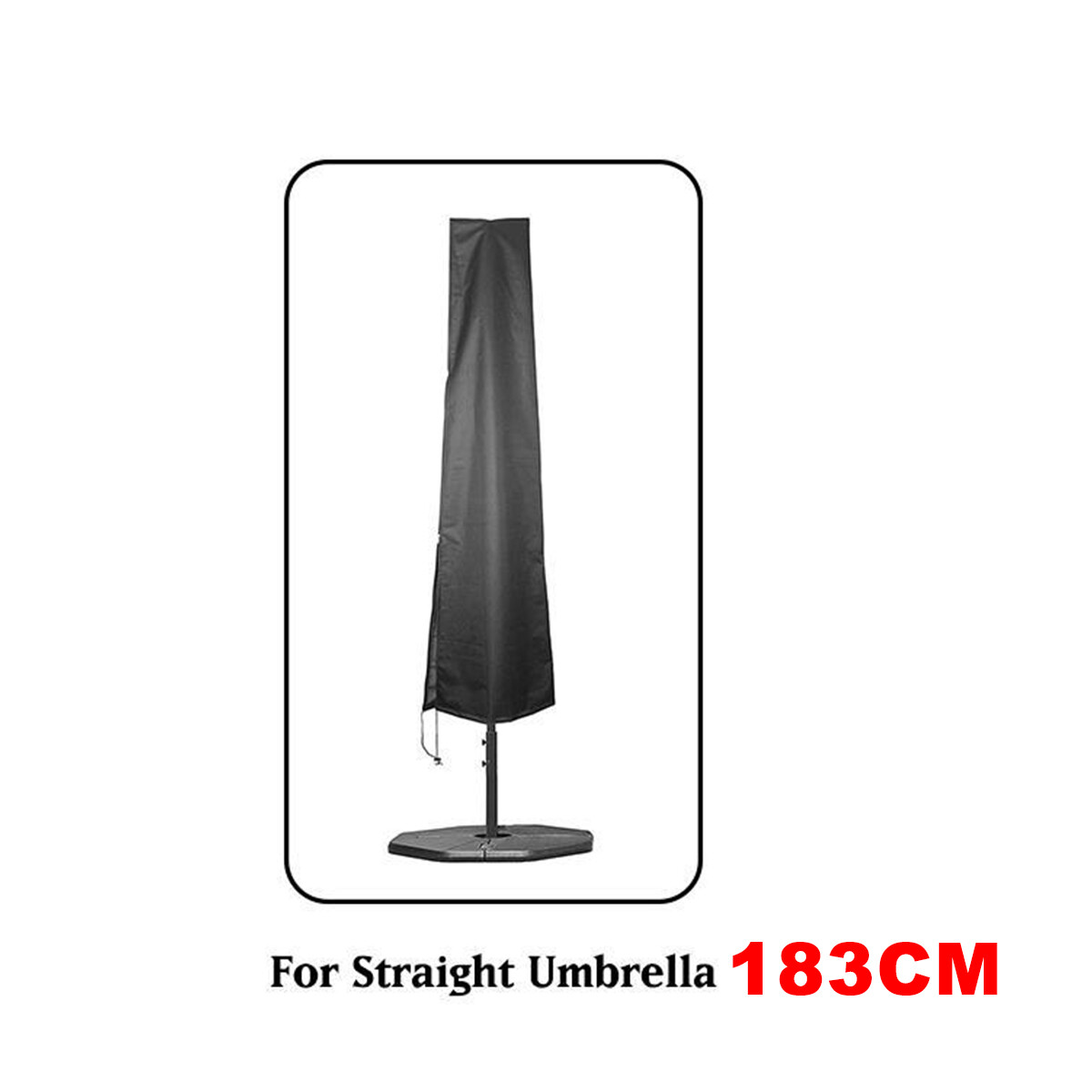 Black Parasol Cover Patio Umbrella Cover with Zipper Storage Bag Rainproof Windproof Outdoor Waterproof Sunshade