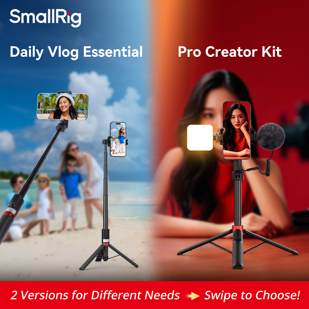 SmallRig Chân Máy Ảnh Tự Sướng Pro/Standard Edition | Kéo Dài 130cm + Điều Khiển Bluetooth | Gắn Mic/Đèn Chuyên Nghiệp | Gấp Gọn Cho Vlog/Live Stream 3375 / 4729