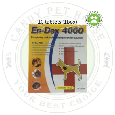 En-Dex 4000 Heart Worm, Mange, Tick & Flea Control (Dog & Cat) 10 Tablets (box -yellow)