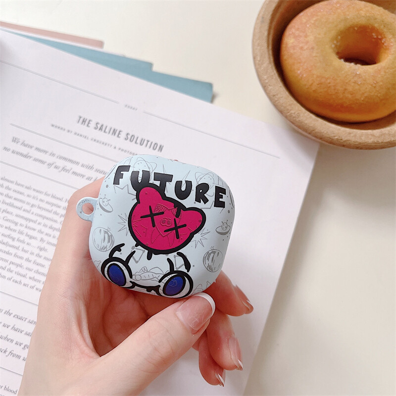 Bear Pattern for Samsung Galaxy Buds FE/Buds Live/Buds2/Buds Pro/Buds 2Pro Case Hard Shell Wireless Earphone Accessories for Samsung Galaxy Buds Pro Cover