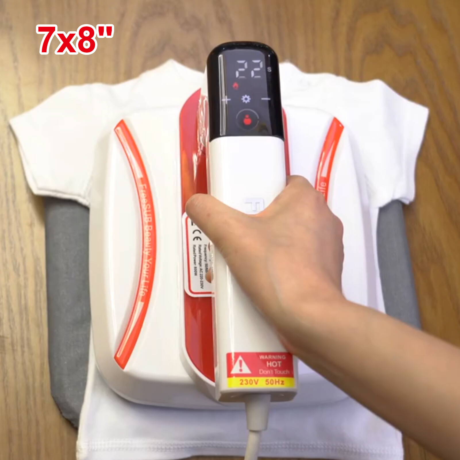 Smart Sensor Protable Heat Press Machine T-Shirt Printing Easy Heating Transfer Press Iron Machines for Baby Clothes Bags Hats Pads Blanket Phone Case Mouse Pad HTV Vinly Projects DIY Home Business 7x8''