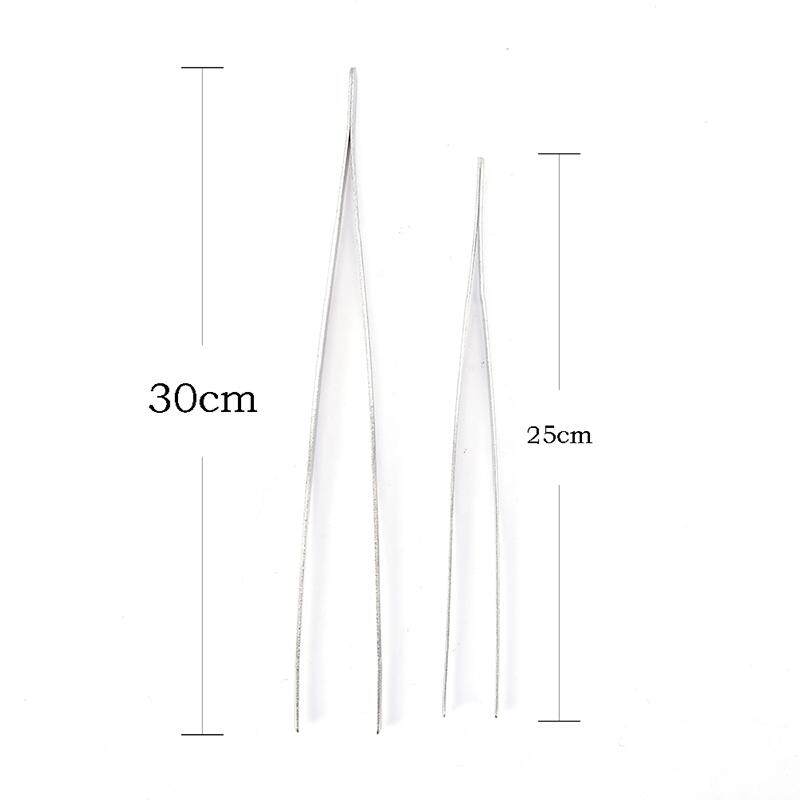 Mmico Silver Stainless Steel Long Food Tongs Straight Tweezers Kitchen