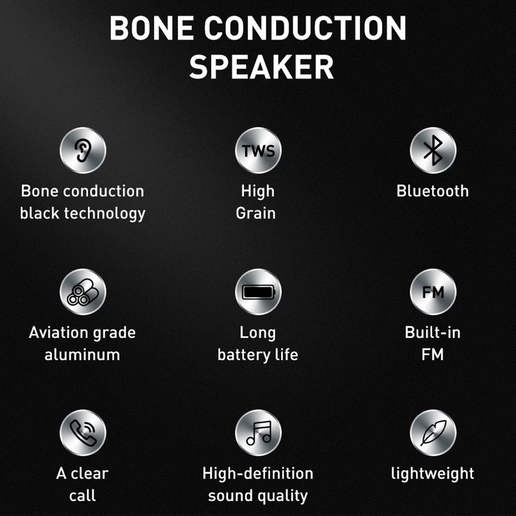Mini Bone Conduction Speaker Bluetooth TWS Wireless Stereo Dual Sound Channels Audio Box Humbird Speaker With HD Call FM Radio
