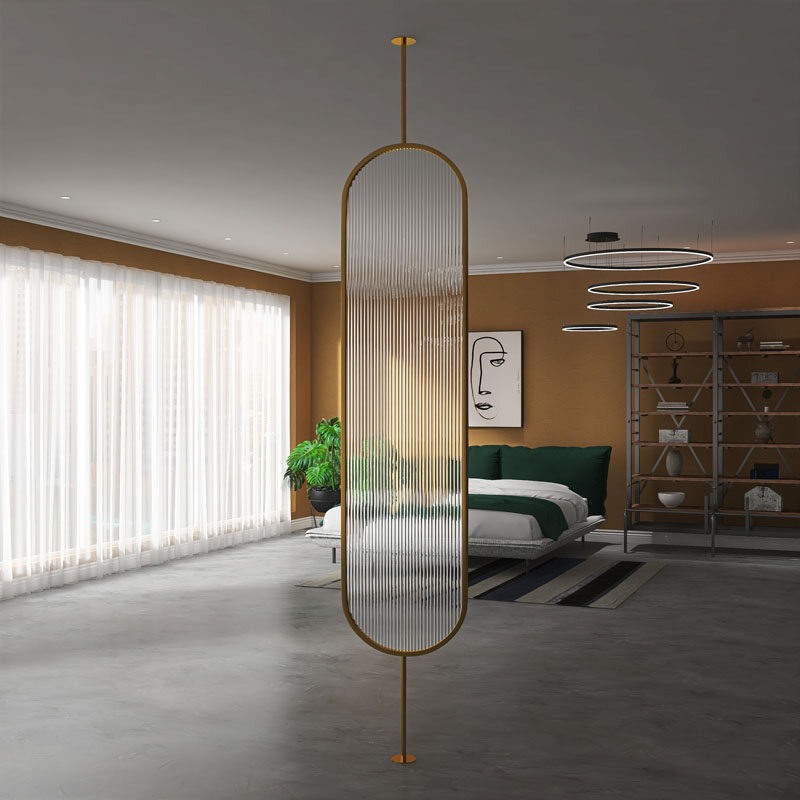 Luxury rotatable screen Changhong tempered glass partition half block