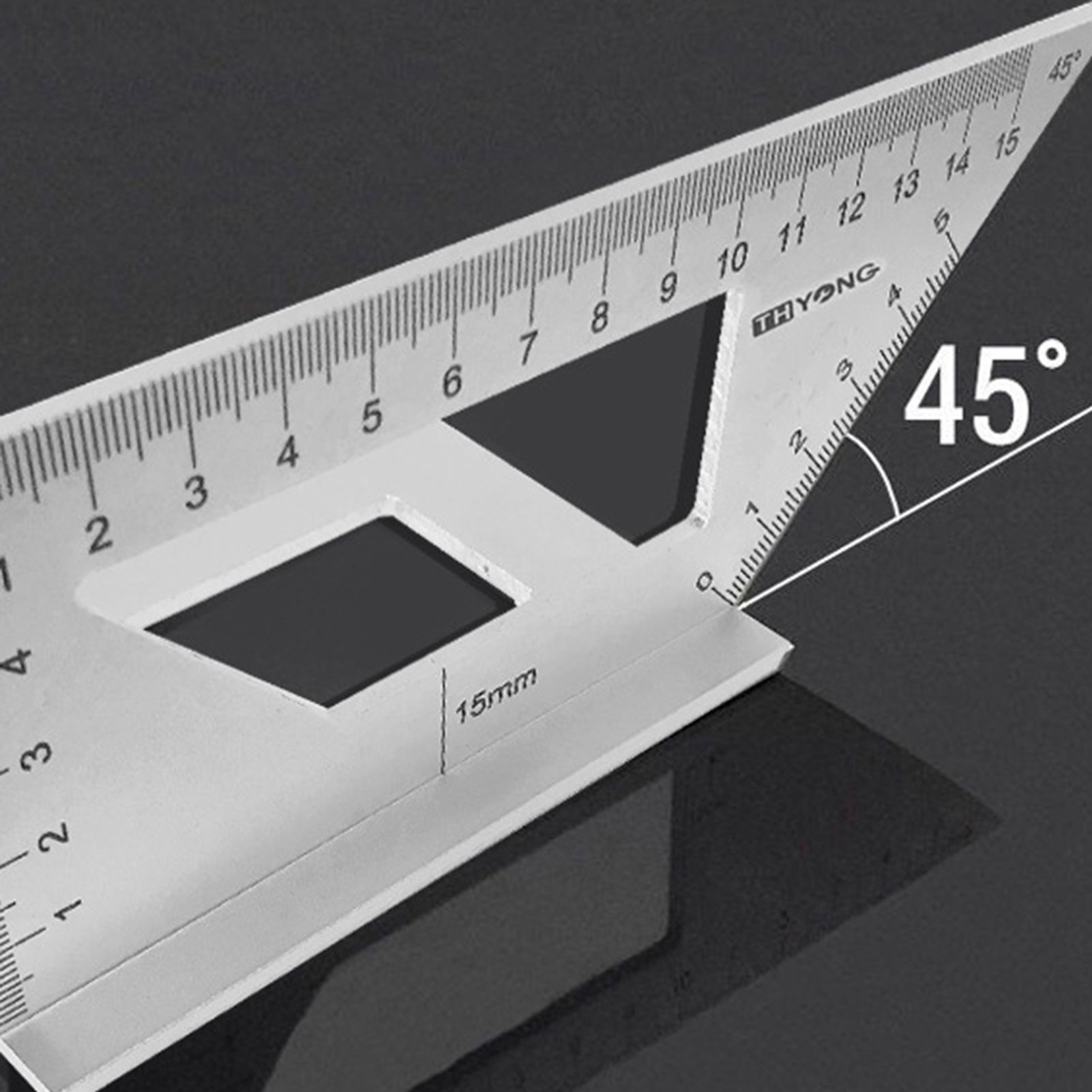 SZC Aluminum Alloy 45/90 Degree Angle Ruler Vertical T-shape Gauge Protractor Tool