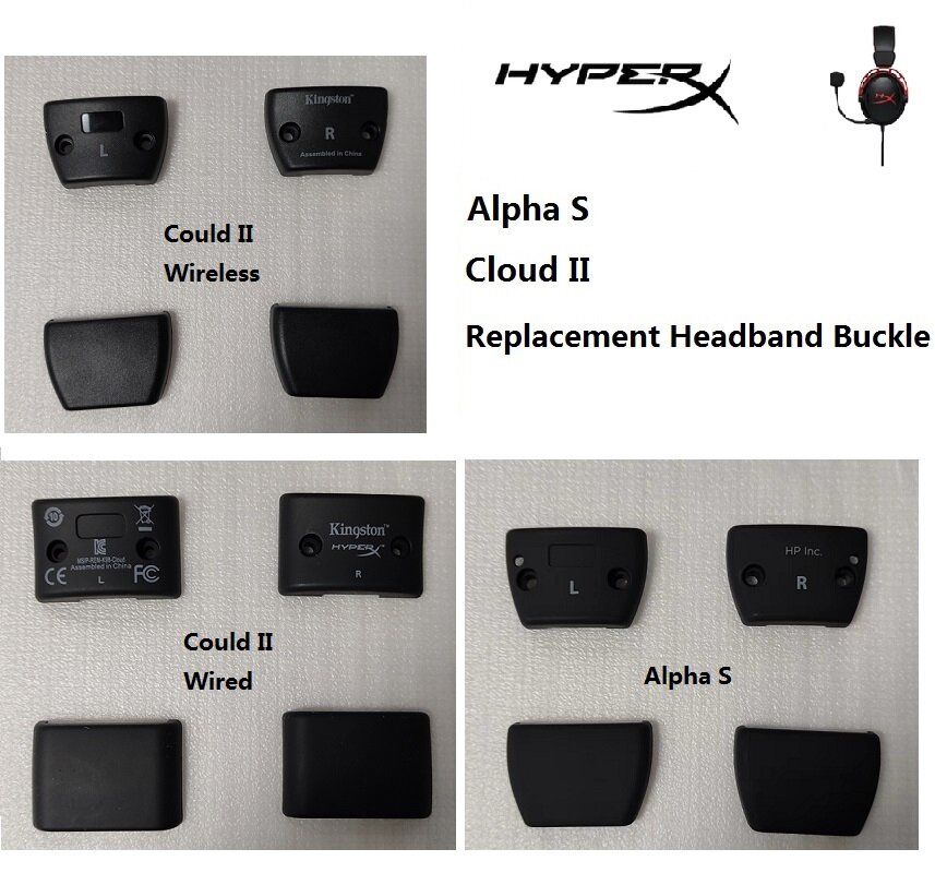 Vành đệm đội qua đầu thay thế nhựa bản lề khóa cho kingstone HyperX Alpha S đám mây II Tai nghe chơi game Miếng đệm tai Headband linh kiện sửa chữa Miếng đệm tai earmuffs
