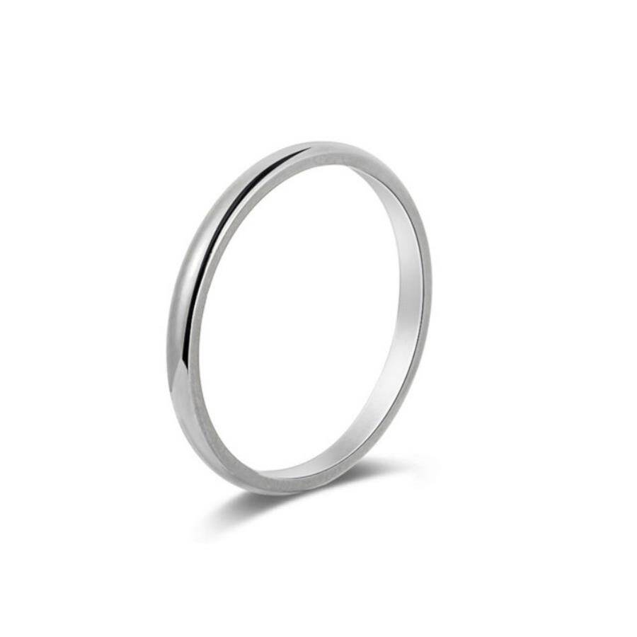 【♡Lovely girls house♡】1PC Simple Thin Stainless Steel Ring for Women and Men 2mm Wide Stackable Ring Jewelry