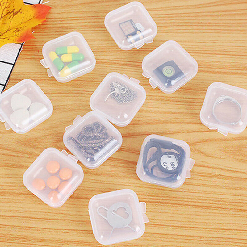 1-20 Chiếc Hộp Nhỏ Hộp Nhựa Trong Suốt Hình Vuông Hộp Đựng Trang Sức Hộp Đựng Hoàn Thiện Hộp Đựng Đóng Gói Cho Hoa Tai