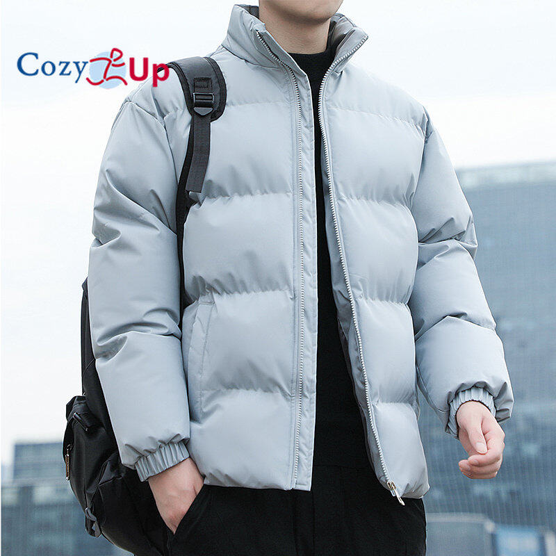 Cozy Up Áo Khoác Mùa Đông Dài Tay Cho Nam Màu Trơn Thường Ngày Ấm Áp Dày