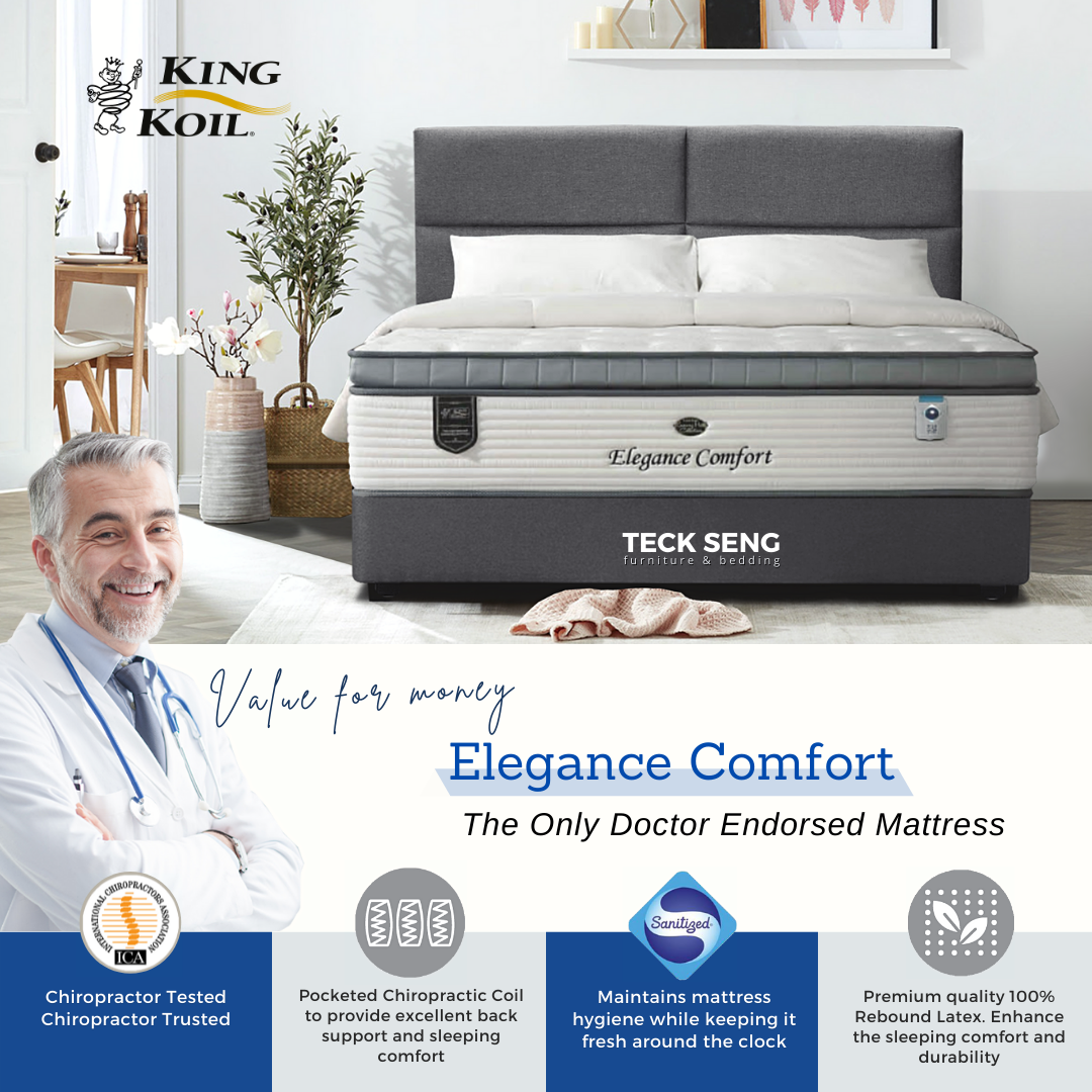 King Koil Mattress ELEGANCE COMFORT 14 Inches Spring Mattress Tilam
