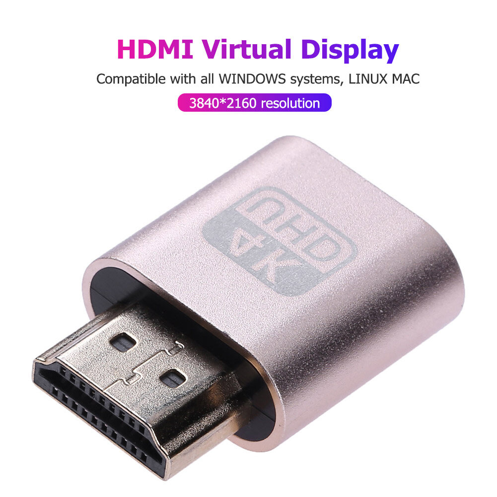 HDMI Dummy Plug Display Emulator Virtual Display DDC EDID Headless Ghost Adapter Computer Parts