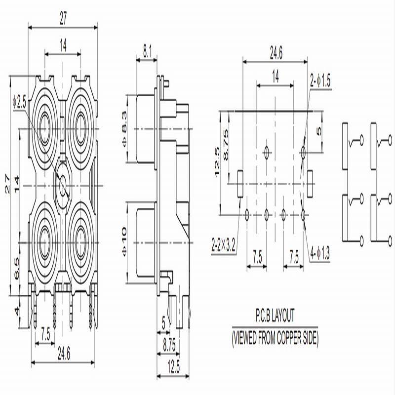 2 Cái, Giắc Cắm Âm Thanh Nổi AV Màu Vàng 4 RCA Cái Đầu Nối