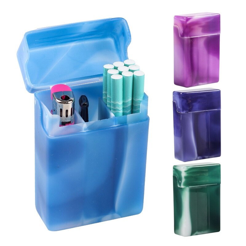 2021 New 1pc Two-color Plastic Clamshell Cigarett Case Creatively Separated Multifunctional Storage Box Lighter-Case