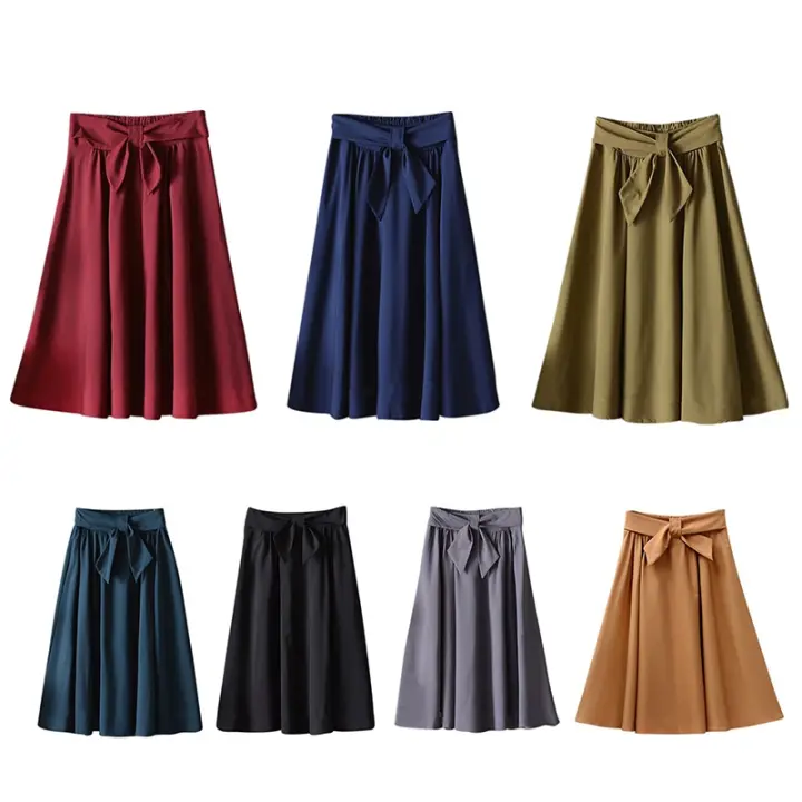 mid length pleated skirts size chart