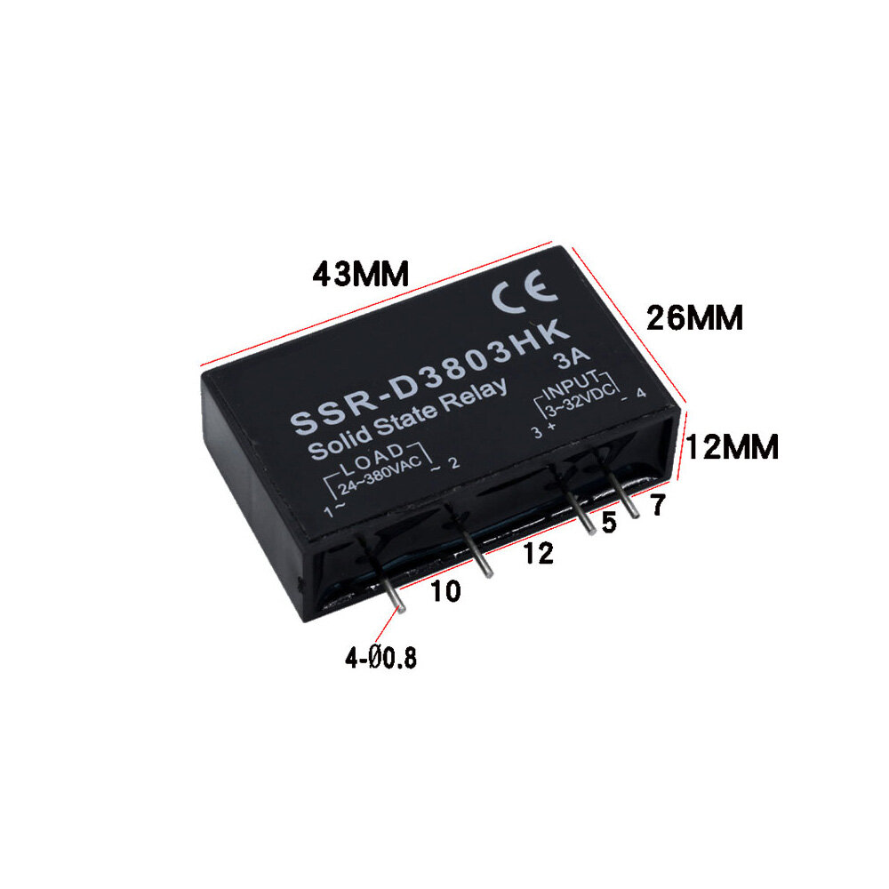 SSR một pha nhỏ Rơ Le bán dẫn PCB SSR-D3803HK d3805hk d3808hk chuyên dụng với chân 3A 5A 8A DC-AC Rơ Le bán dẫn