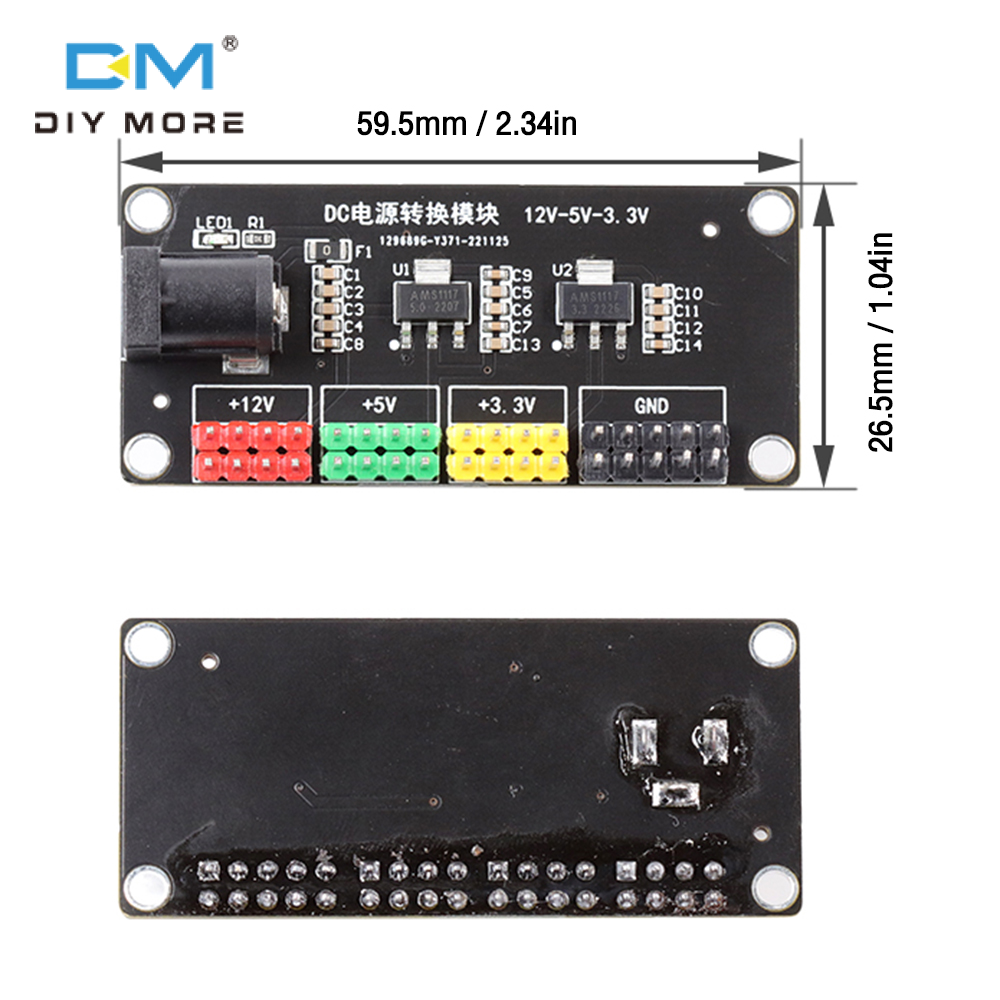diymore DC-DC 12 V Đến 3.3 V / 5 V / 12 V Máy Chuyển Đổi Điện Áp Đa Đầu Ra Bước Xuống Mô-đun Nguồn Với Bộ Chuyển Đổi Điện