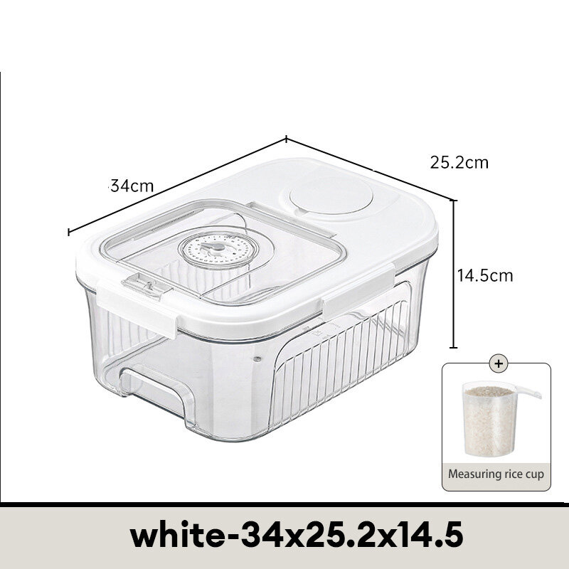 Kitchen household rice bucket sealed transparent press insect proof moisture food grade flour grain storage rice box Rice bowl