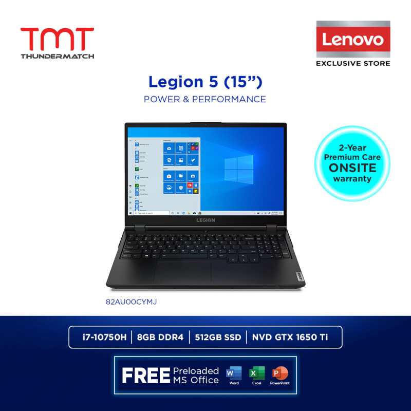 Lenovo Legion 5 15IMH05H 82AU00CYMJ | i7-10750H | 8GB 512GB | 15.6| GTX1650ti | Win 10 | FREE Microsoft Office and Bag Malaysia