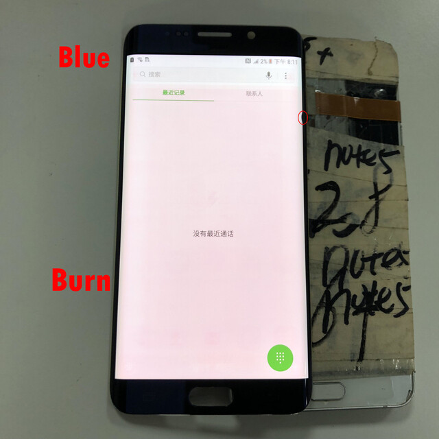 Bluesky line with burn dead pixels for samsung galaxy s6 edge plus lcd g928 g928f lcd display touch screen digitizer no frame