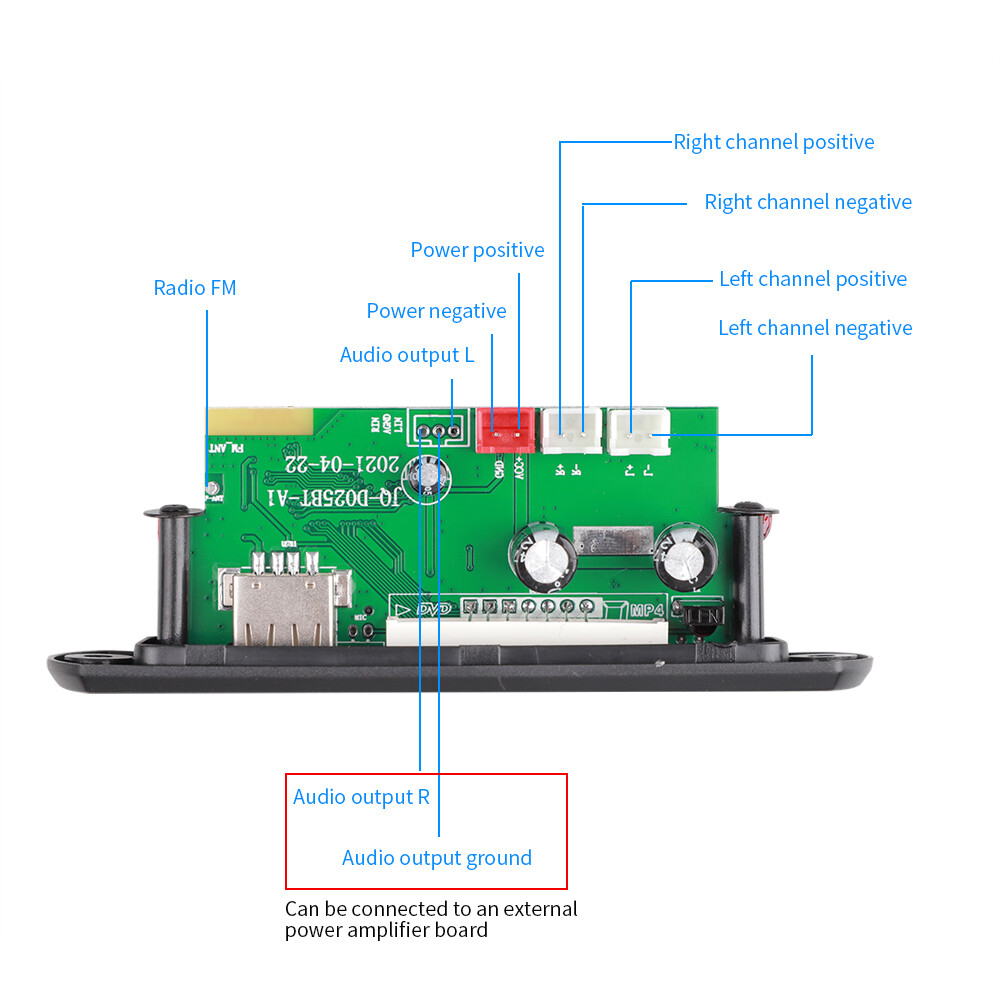 Dc 5V 26V 40W Bảng Mạch Giải Mã MP3 Bluetooth MP3 máy nghe nhạc USB FM loa AUX mô-đun radio không cần tay