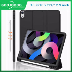 GOOJODOQ 2020 New iPad Trường Hợp Silicone Leather Bìa Tự Động Lật Cho iPad Air 4 10.9 Inch Với Bút Chì Chủ