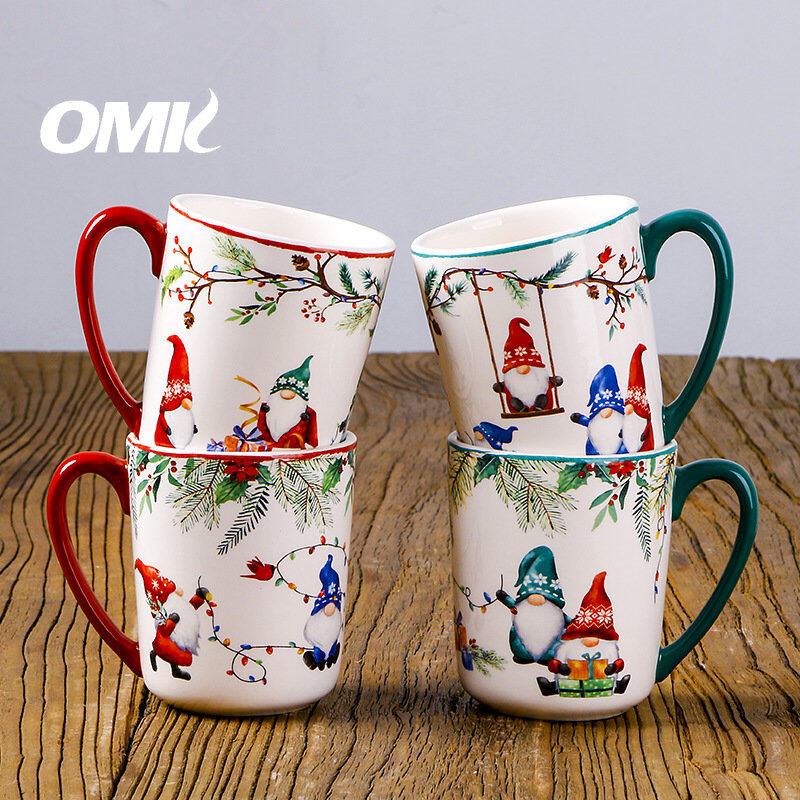 Omk dòng sản phẩm giáng sinh 460ml gốm cốc cà phê cốc Bộ đồ bàn ăn giáng sinh