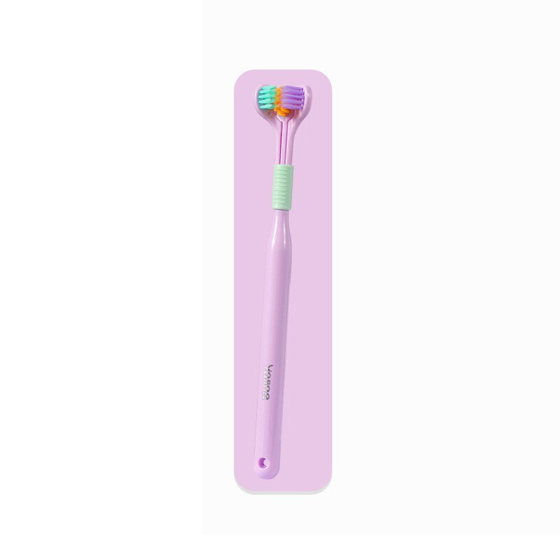 Dorisna Three Sided Toothbrush Ultra Fine Soft Bristle Adult Toothbrush Safety Teeth Brush Oral Cleaner