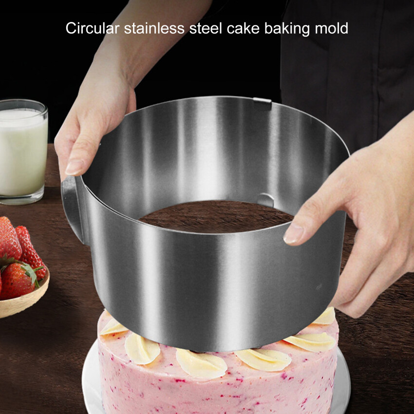 Adjustable Round Cake Ring Mold Retractable Mousse Cake Ring Stainless Steel Circle Baking Ring Cake Tools
