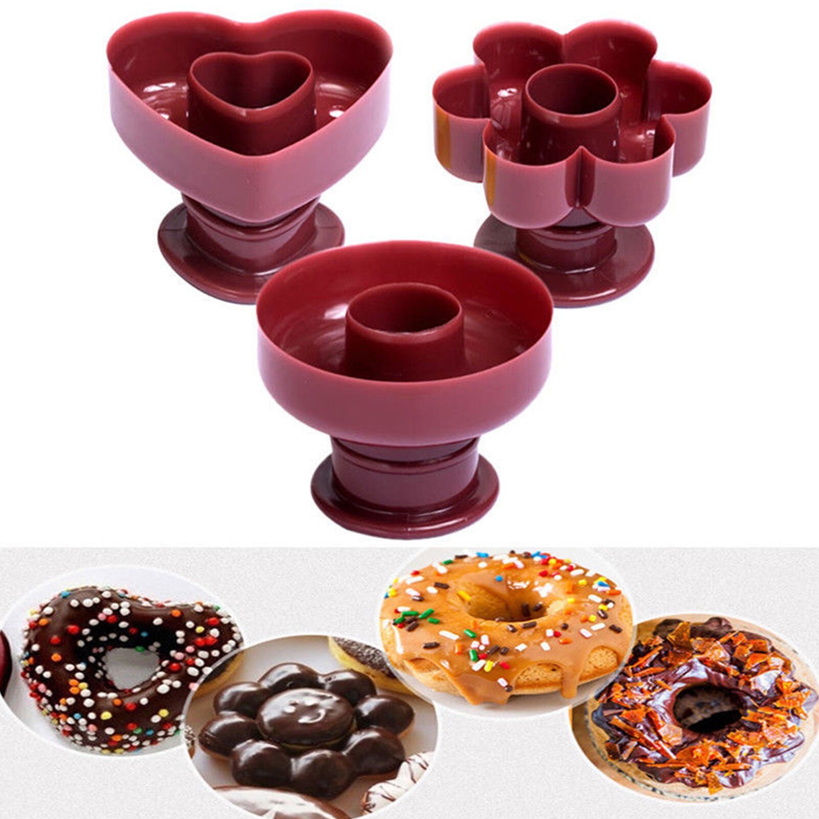 DIY Non-stick Donut Mold Plastic Premium Practical Baking Donut Maker Kitchen Tools