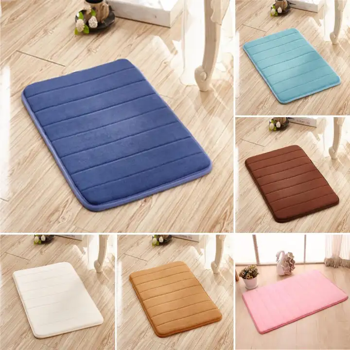 Kitchen Memory Foam Home Absorb Water Shaggy Floor Door Toilet Bathroom Anti Slip Mat Lazada Singapore