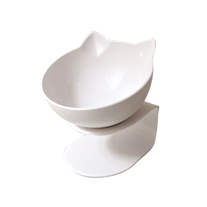 Nâng Cao Đứng Nước Bát Trong Suốt Hình Dạng Hoạt Hình Chống Trượt Chó Mèo Pet Trung Chuyển Trắng