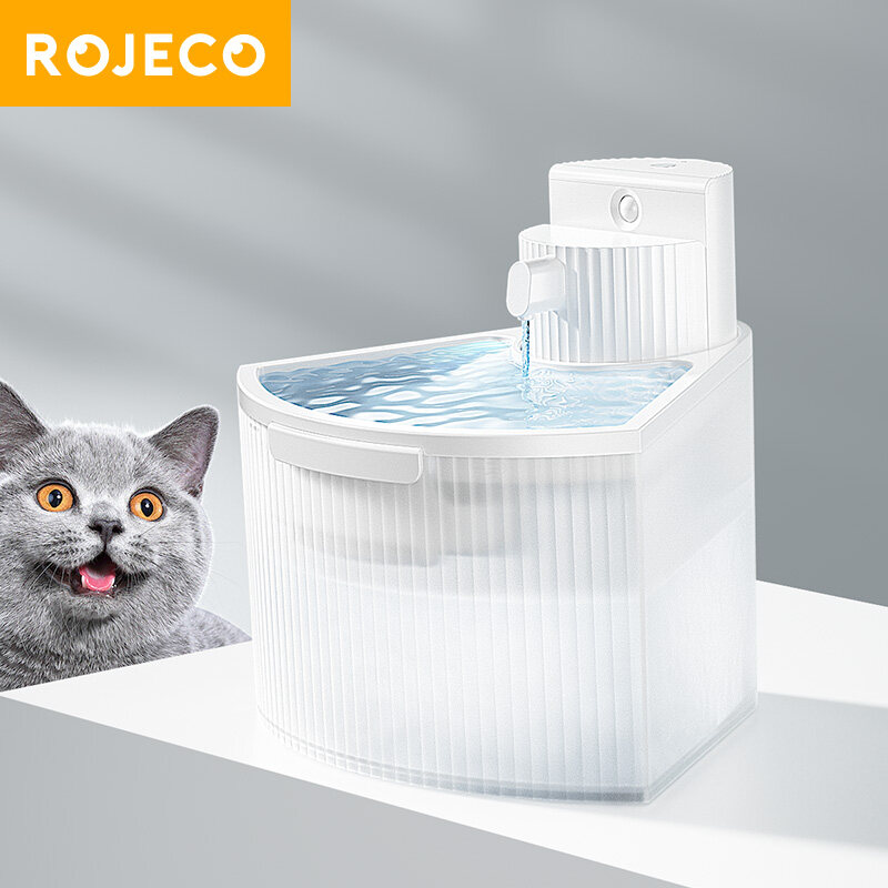 ROJECO Wireless Cat Water Fountain Automatic Sensor Drinking Fountain