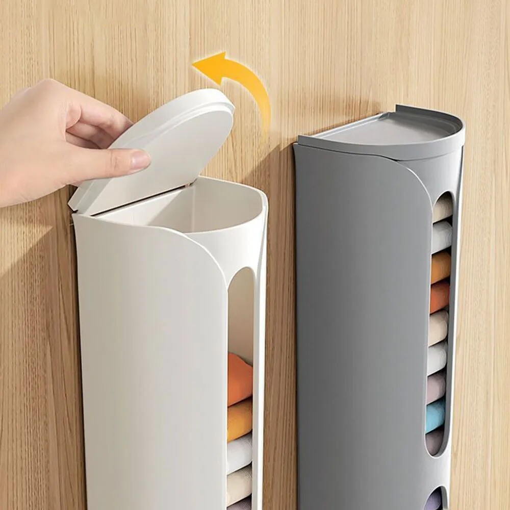 Hộp lưu trữ đồ lót treo tường vớ đồ lót tự dính có nắp hộp lưu trữ tủ quần áo phòng tắm bếp đa năng giá lưu trữ