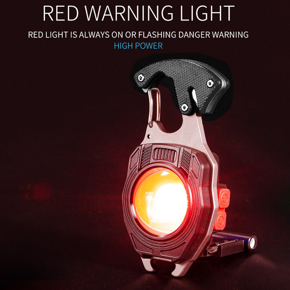 【The New Keychain Móc Khóa Mini Siêu Sáng Đèn Pin Led Đèn Led COB Mini 7 Chế Độ Chiếu Sáng Đa Năng Có Thể Sạc Lại Đèn Flash Móc Chìa Khóa Bỏ Túi USB Cho Cắm Trại Ngoài Trời Đèn Nhỏ Móc Khóa Nút Chai 10000LM