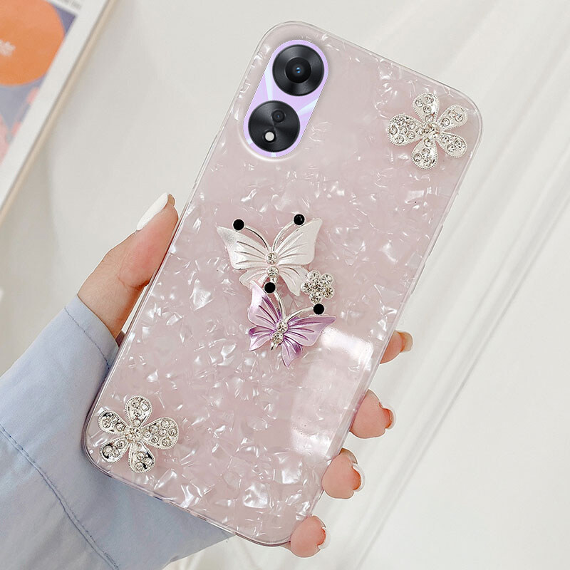 Phone case OPPO A78 5G New 2023 Aesthetic Shell Pattern with Butterfly ...