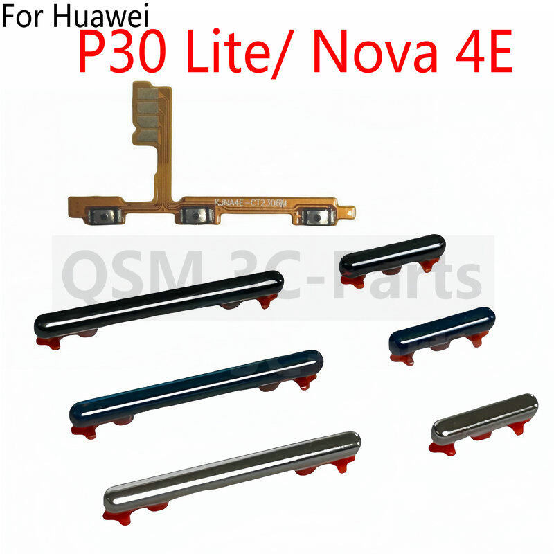 Cho Huawei Nova 4E /P30 Lite nút âm lượng và nguồn phím bên nút trên Off chuyển đổi thay thế phụ tùng thay thế sửa chữa