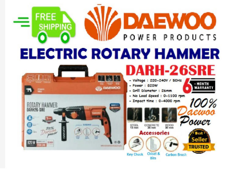 DAEWOO DARH-26SRE ROTARY HAMMER - 820W