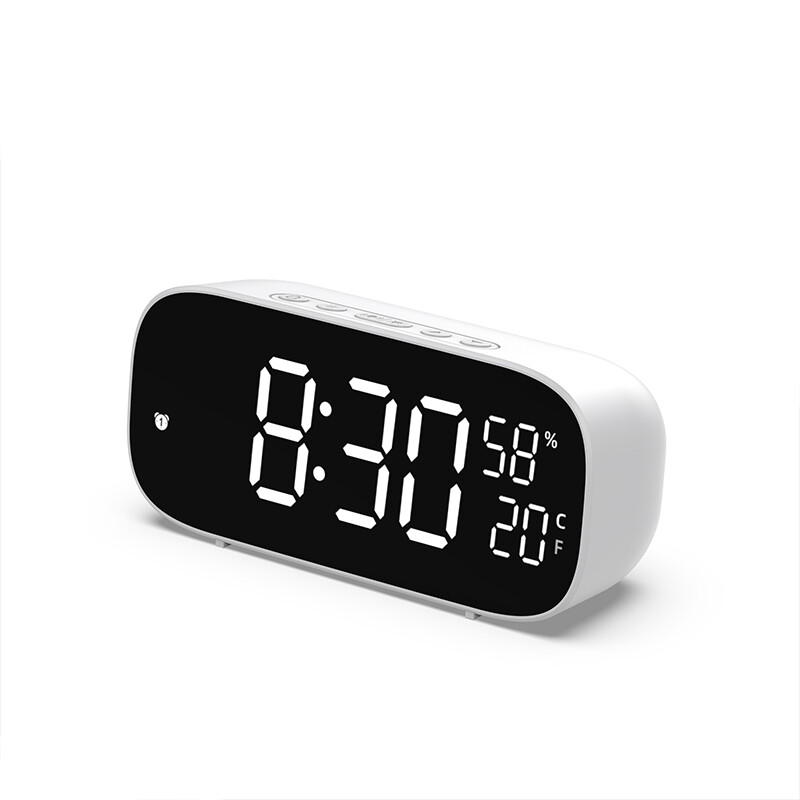 Multifunctional LED electronic digital clock, alarm clock, plug-in dual purpose voice controlled temperature and humidity quick timing