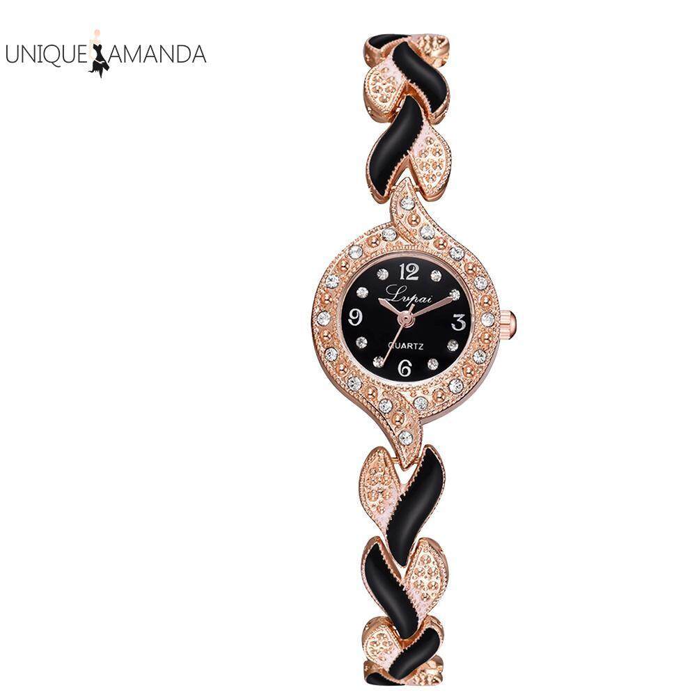 Lvpai Fashion Wanita Jam QUARTZ Mewah Paduan Jam Tangan Model Gelang Permata Hadiah