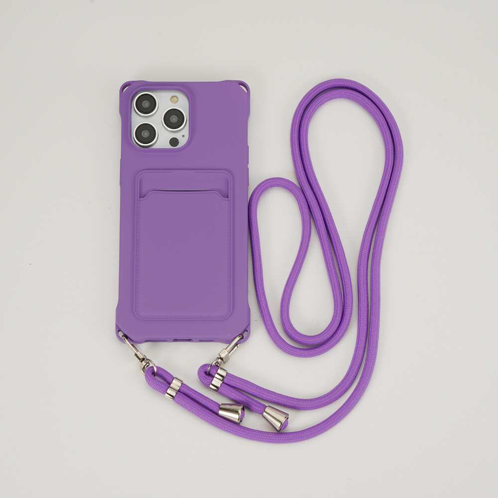 For iphone 15 pro max silicone 4 corners case iphone 14 pro max iphone 13 pro max /iphone 12 pro max /11 pro max xs xr 7 8 plus se 2022 6s plus case card slots holder wallet case detachable lanyard neck strap string crossbody cord phone cover iphone case