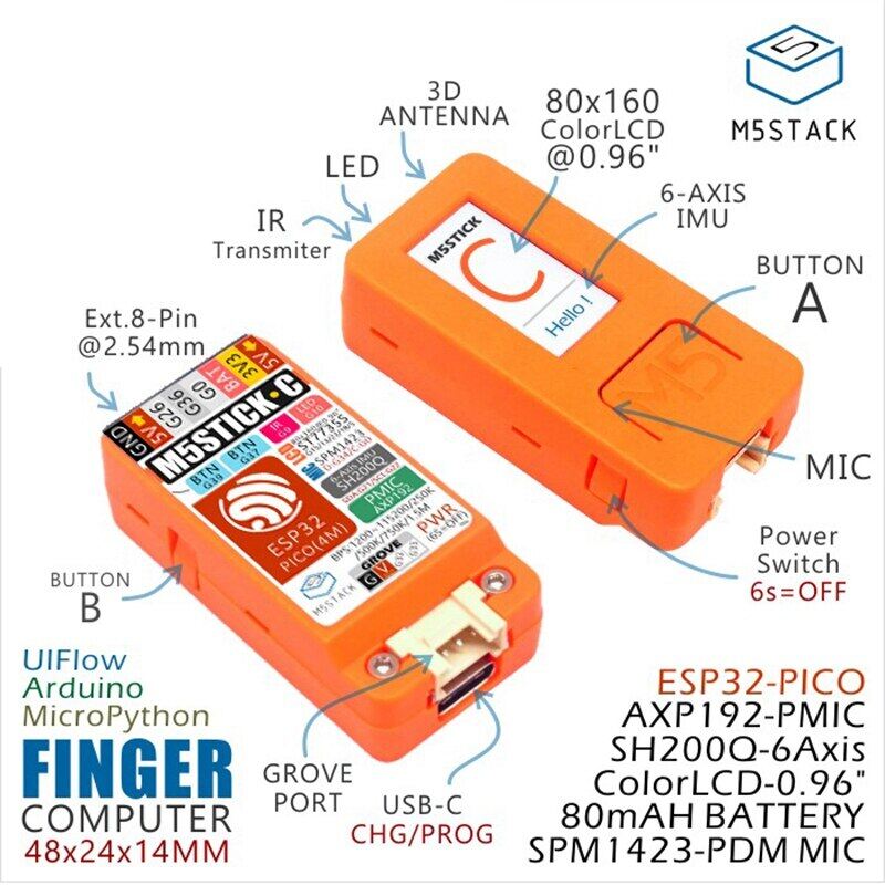 M5stickc ESP32 Pico mini IOT bảng mạch phát triển ngón tay máy tính với một màn hình LCD màu