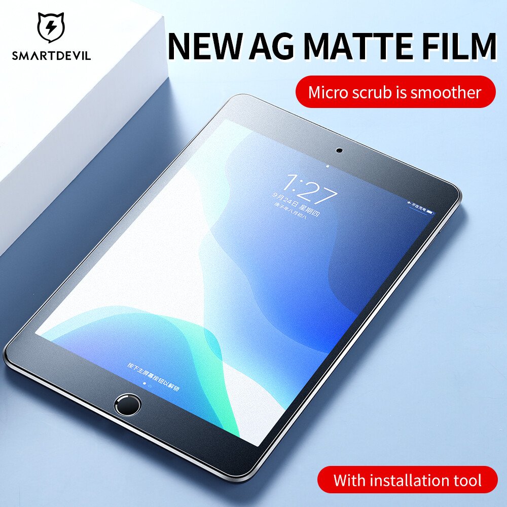 SmartDevil Matte Tempered Glass Film For iPad 2020/2019 10.2 inches iPad 2018/2017 9.7 inches For iPad Pro 2018/2020 11 inches iPad Pro 10.5 inches For iPad Air4 Air 5 10.9 inches Air3 10.5 inches Air/Air2 9.7 inches For iPad Mini 4/5 7.9 inches